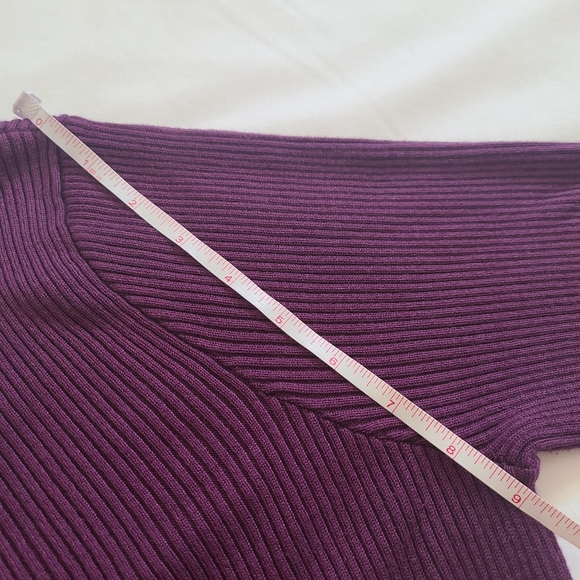 ❤️EUC Rue21+ Plus Purple Plum Long Sleeve Ribbed Bodycon Sweater Dress 3X - Picture 8 of 13